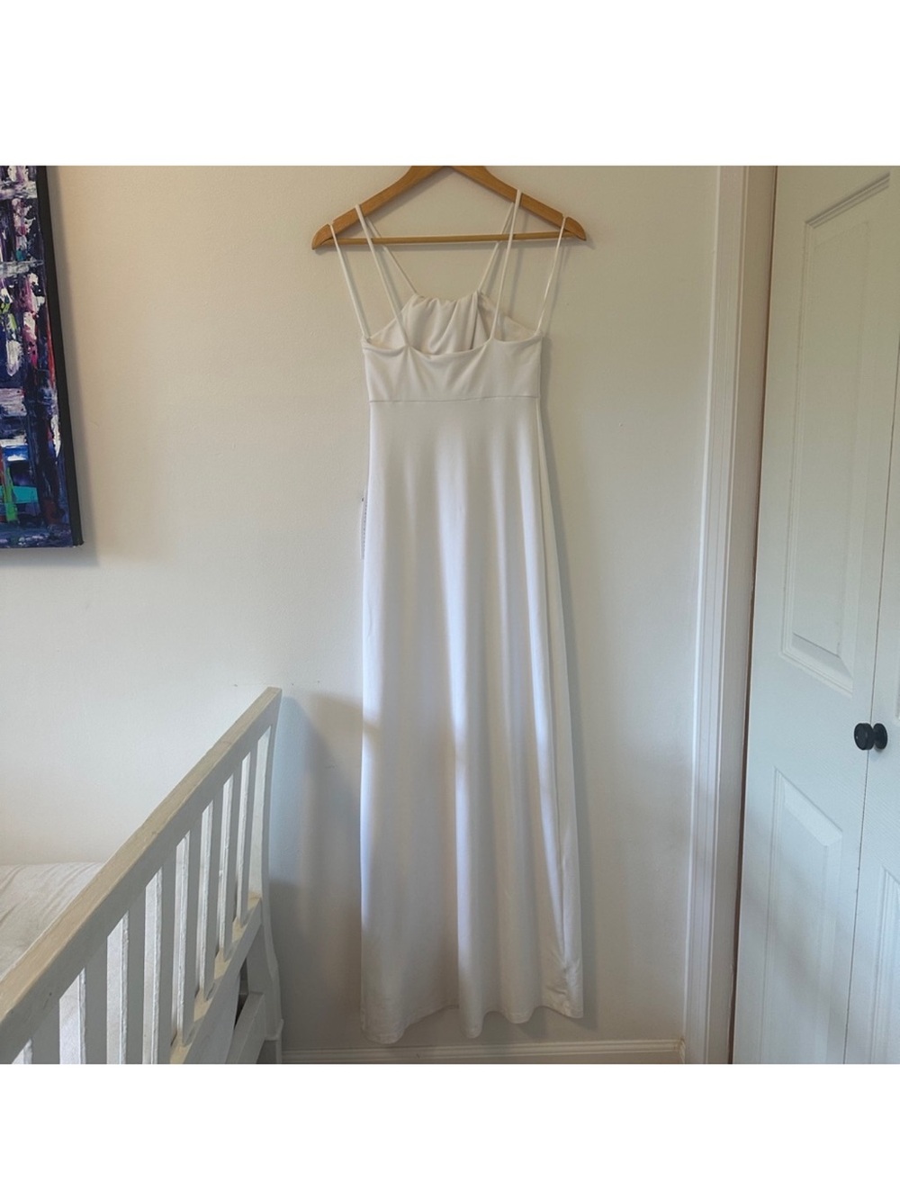 New Susana Monaco White Spaghetti Strap Maxi Dress - Size Small